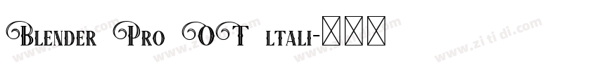 Blender Pro OT ltali字体转换